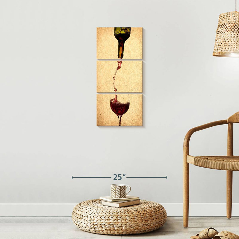 «Versing Wine», reproduction sur toile, H 12 po x l 27 po x P 1 po