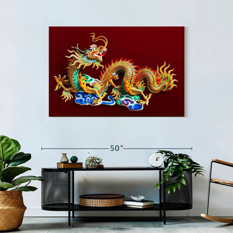 Statuette de dragon doré Brampt