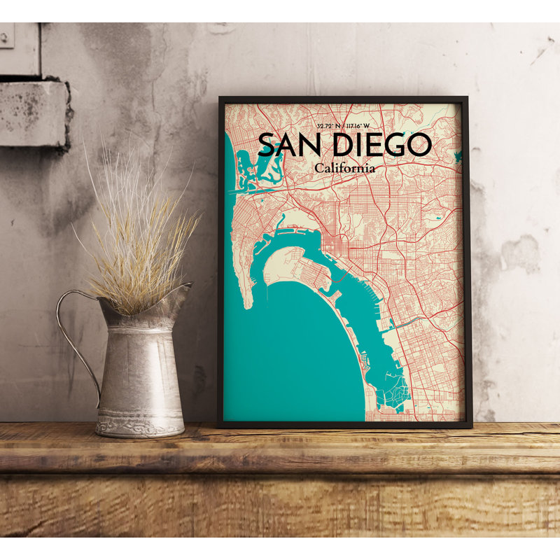 San Diego - No Frame Print, 43.2cm H x 27.9cm W x 0.1cm D