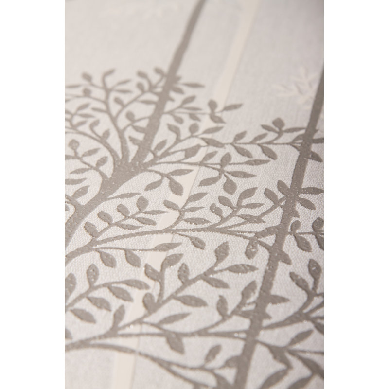 Innocence Floral Shimmer Wallpaper Roll, Grey