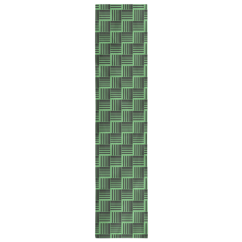 Fractured Stripes Table Runner, 16" x 90", Dark Green