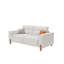 Couches pour le salon, canapé-lit capitonné en tissu moderne avec accoudoirs carrés et 4 pieds en bois massif
