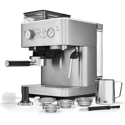 KitchenAid Semi Automatic Espresso Machine with Burr Grinder - Stainless Steel
