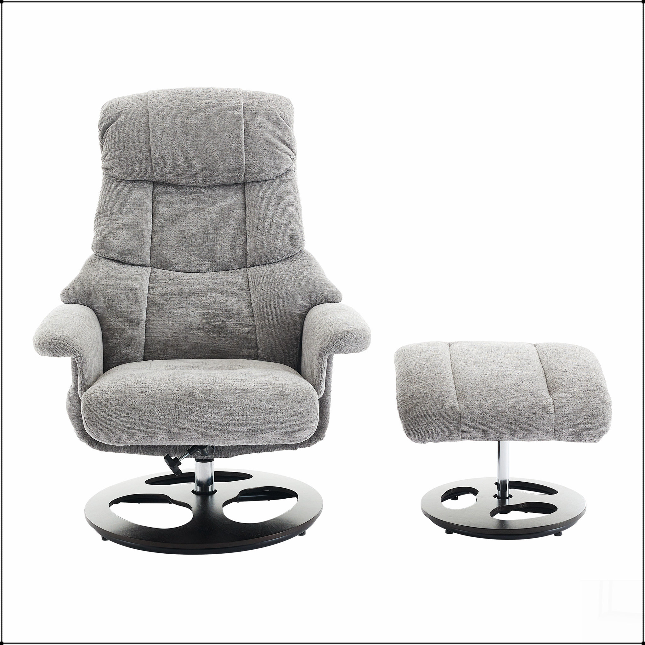 Ebern Designs Ergonomic Recliner Chair with Ottoman, Modern 360° Swivel ...