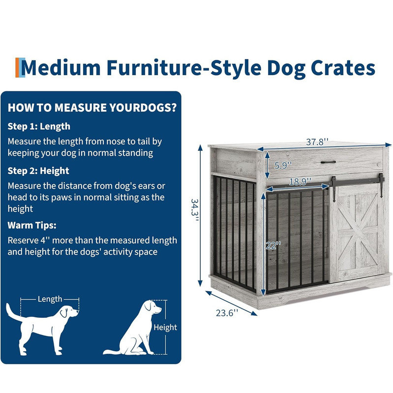 Furniture Style Crate, Grey