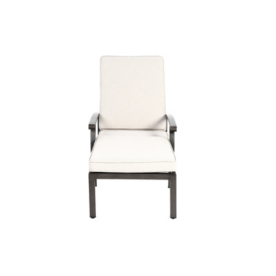 Méridienne en aluminium coulé beige avec roulettes réglables, à tissage croisé et roulantes, matériau, profondeur du colis: 41,73 po, largeur: 24,41 po, hauteur: 12,99 po, poids: 40,79 lb