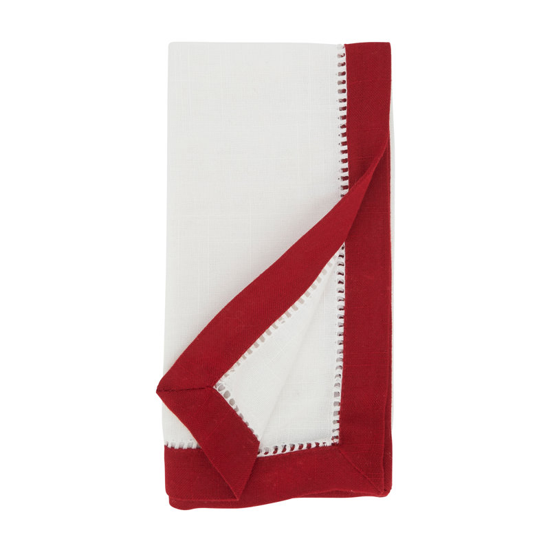 Ensemble de 12 serviettes de table Umana Color Block Charm, Rouge