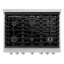 ZLINE 36" Paramount Dual Fuel DuraSnow® Range w/ 6 Burner Cooktop & Black Matte Door (SDRS-BLM-36)-1628501479