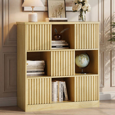 9-Cube Storage Organizer Bookcase with Sliding Doors