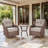 Patio Rattan Swivel Glider Chair & Side Table Set With Water-Resistant Olefin Cushions-161500906