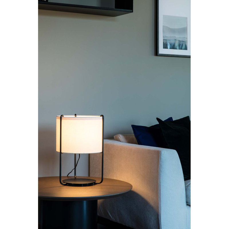 Drum Table Lamp, Beige
