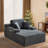 49" Modern Soft Corduroy Chaise Lounge Upholstered Sleeper Sofa Bed, No Assembly Required Floor Boneless Sofa-776057873