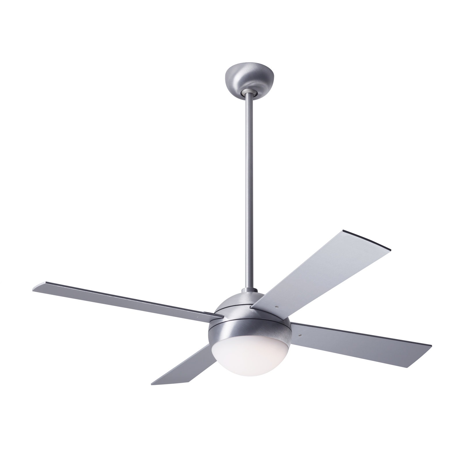 Ball 42'' 4 Blade Ceiling Fan with LED Light Kit, Brushed Aluminum, Aluminum, Handheld Remote Control (2-wire)