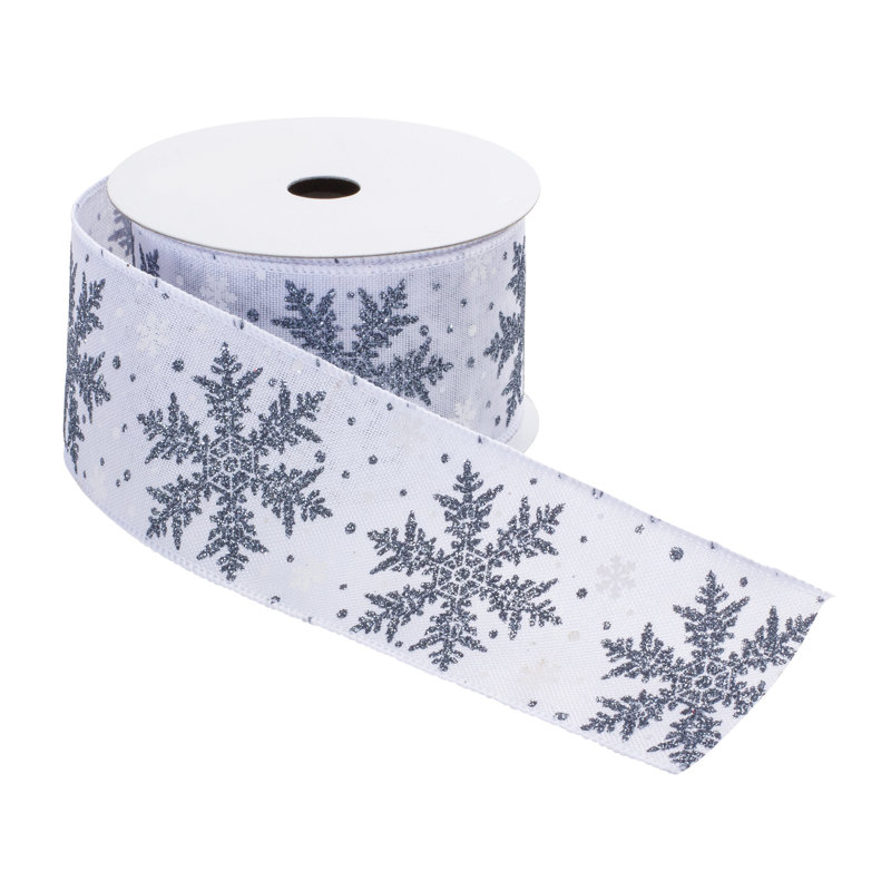 Glittered Snowflake Ribbon (Set of 2)