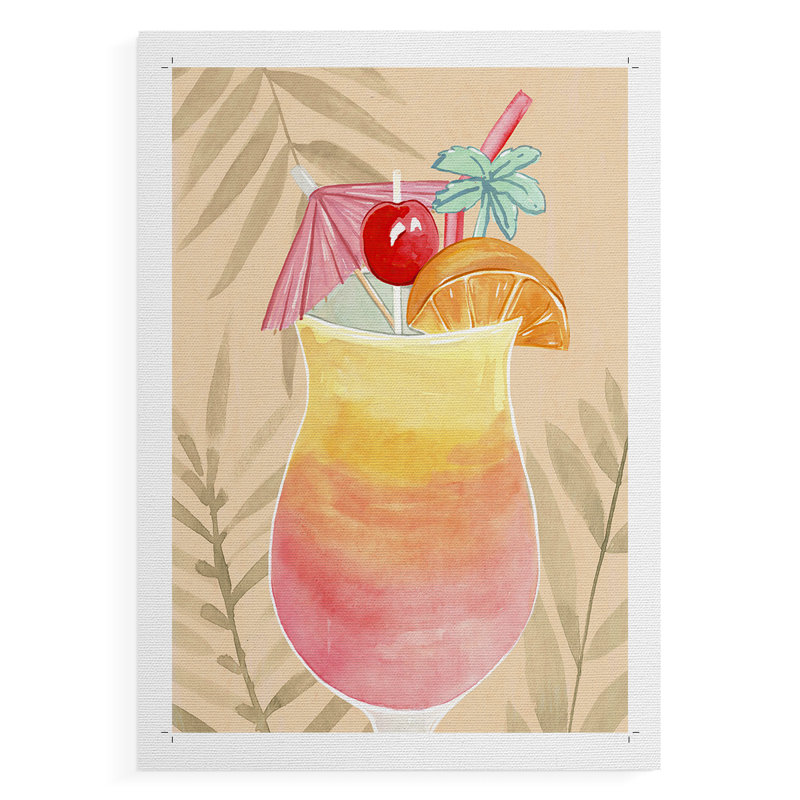 Tropical Cocktail IV - Impression sur toile seulement - NON CADRE, H 27 po x l 18 po