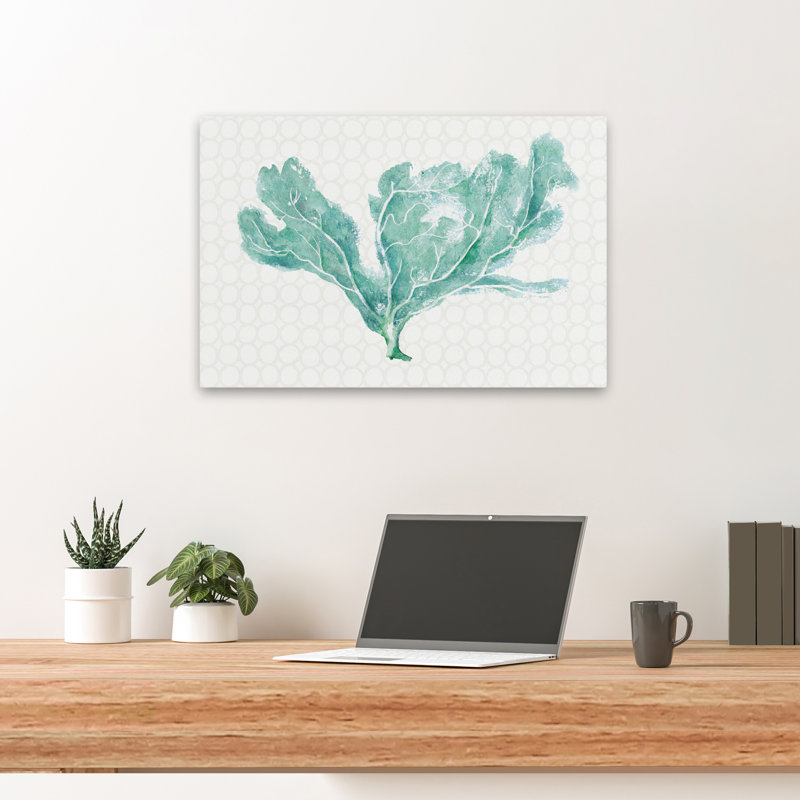 Mixed Greens XXIX - Circles Coastal Natural Elements Plants Art, 16" H x 24" W