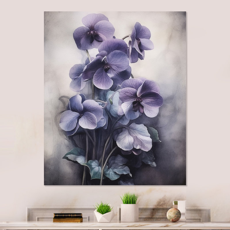 Décoration murale violette et violette Dream II - Violets, H 20 po x l 12 po
