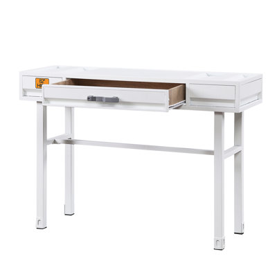 Bureau blanc à usage industriel avec 1 tiroir de style industriel