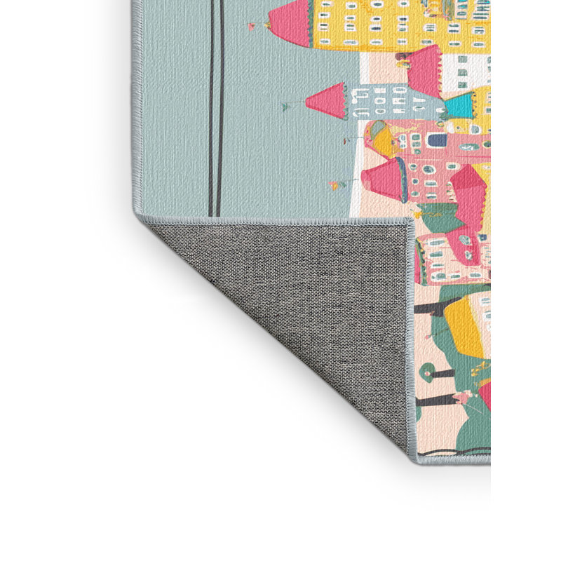 Harriet Bee Washable City Scape Rug, Rectangle 5' x 8'