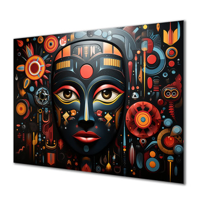 Indigène coloré masque noir - impression d'art mural africain