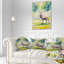Cerf avec corne bleue - coussin imprimé animal
