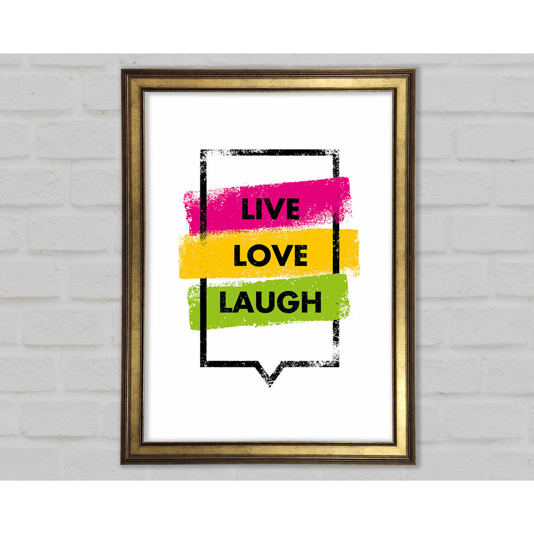 Live Love Laugh 3 - Einzelner Bilderrahmen Typografie