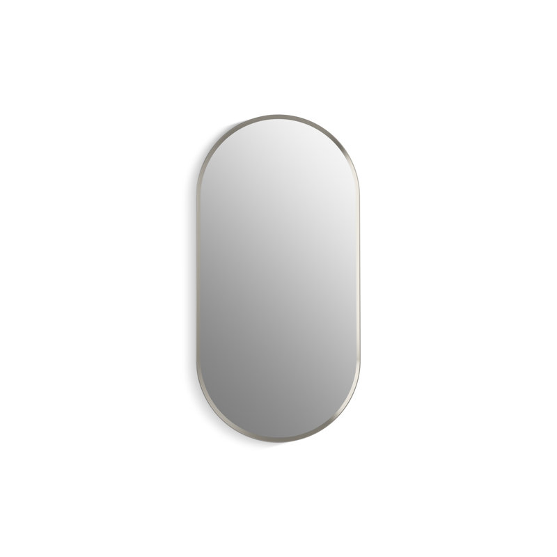 Verdera Capsule Framed Medicine Cabinet, Brushed Nickel, 30" H x 15" W x 5.55" D