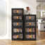Armoire de rangement pliable 24 po à 4 niveaux avec portes magnétiques et roues verrouillables-1495422104