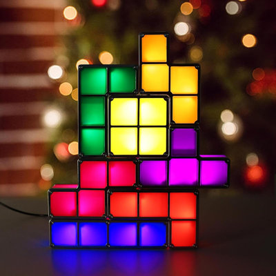 Stackable Night Light, 7 Colors LED Puzzle Light, 3D DIY Magic Puzzle Night Light, Novelty Desk Lamp For Room Decor And Teens Ideal Gift (USB Plug)