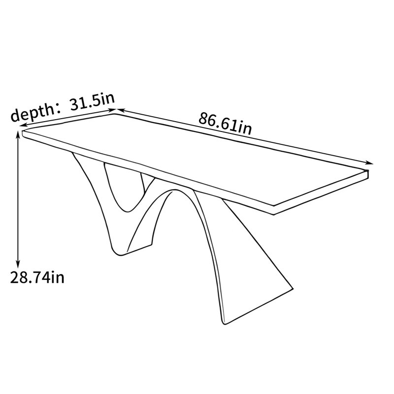 Creative and Sophisticated Office Desk, 28.74" H x 86.61" W x 31.5" D
