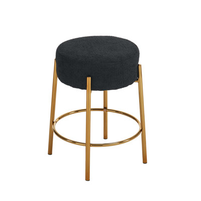 24 po de hauteur, tabourets de bar ronds, ensemble de 2 - Tabourets de salle à manger rembourrés contemporains pour les cuisines, les cafés et les bars