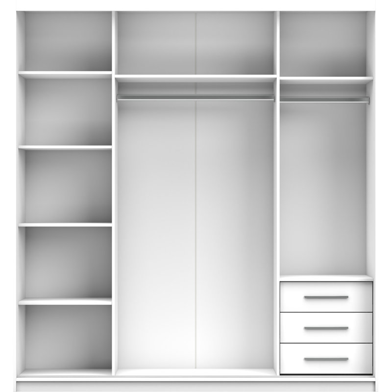 Manufactured Wood Wardrobe, Black