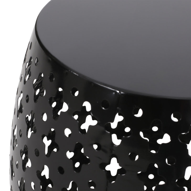 Table d'appoint de patio au design élégant, Noir, 1