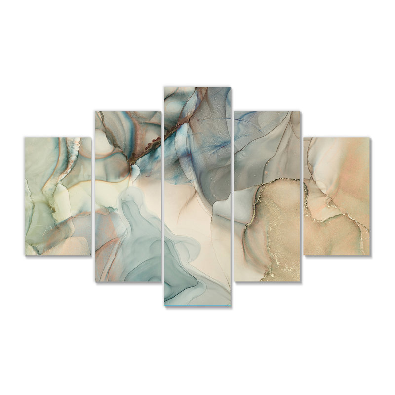«Tender Liquid Art I», impression sur toile tendue 5 pièces