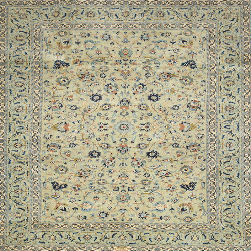 Tapis oriental gris / beige / bleu Imran, Rond 3 pi