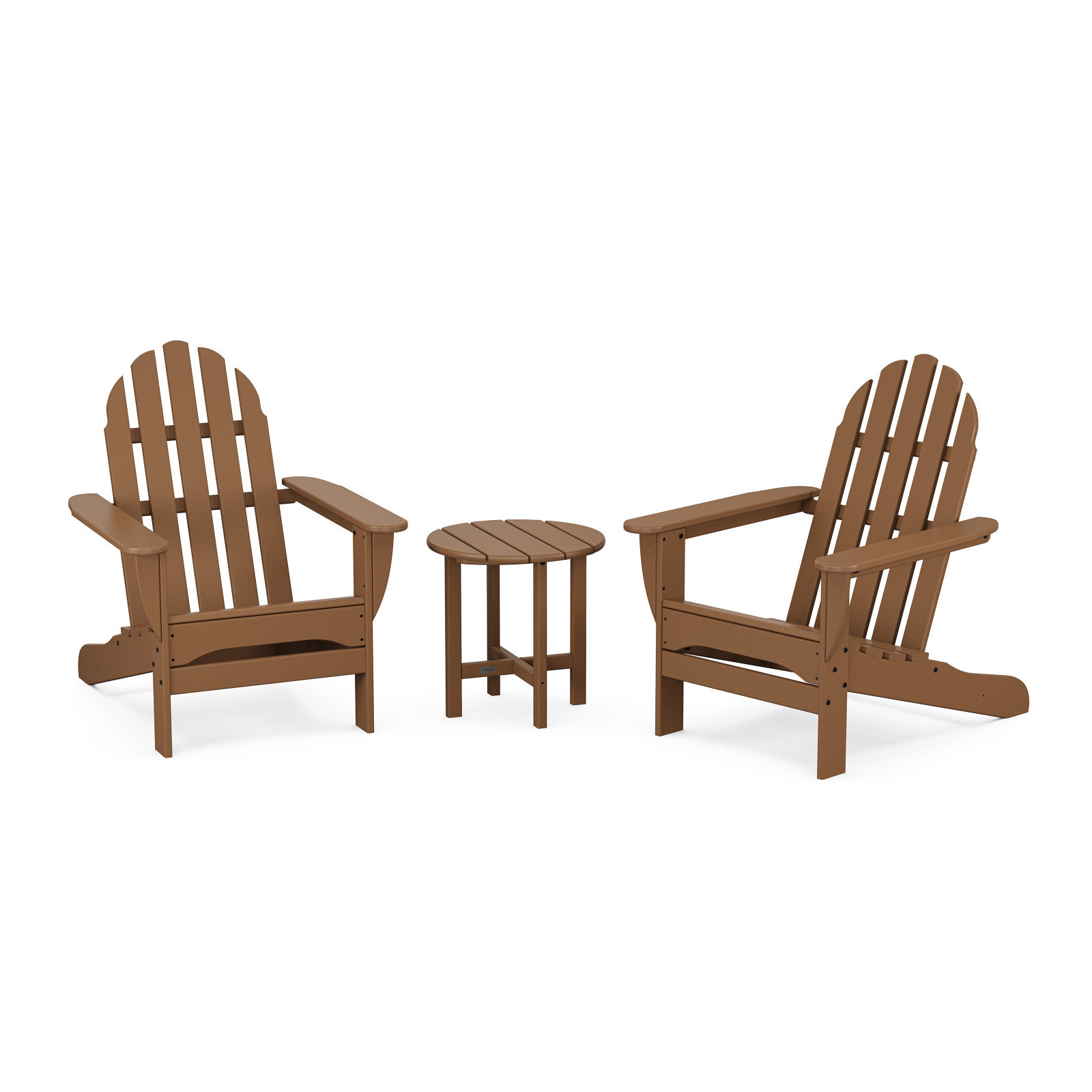POLYWOOD Classic Adirondack 3 Piece Seating Group, Teak