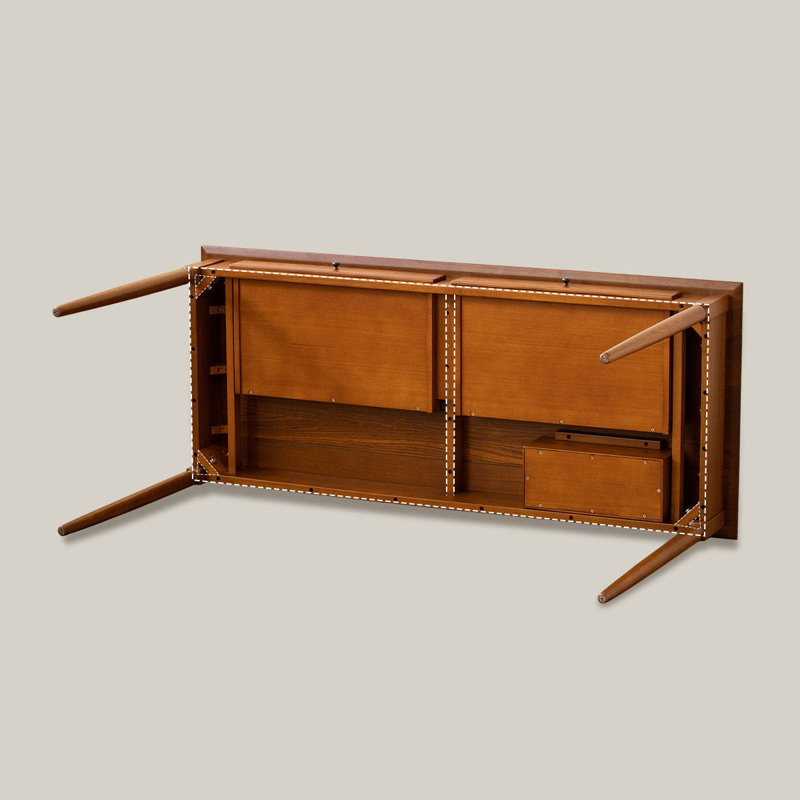 Cherry Rectangular Solid Wood with 2 drawers desk
