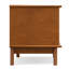 Banc de rangement de style Mid-Century en bois massif de 44 po avec porte rabattable et 3 casiers Draper
