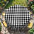 Checkered Tablecloth 152x152cm Round Black-and-White Check Pattern Party Picnic Dinner Decorative Table Cover