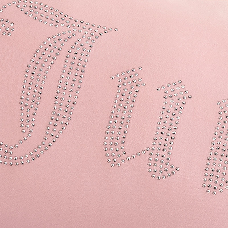 Juicy Couture Silver Rhinestone Throw Pillows - 16" x 36", Light Pink