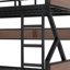 Lit superposé simple au-dessus de grand lit en métal, design moderne avec rangement, noir