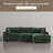 4 - Piece Upholstered Green Faux Rabbit Fur Flannel Reversible Modular Sofa Living Room Sectional Couch with Ottoman-255998397