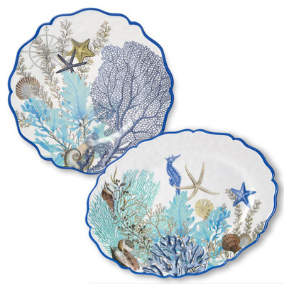 Ensemble de plateaux 2 pièces Blue Lagoon Melamine