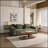 MDF Console Table, Big Side Table, Walnut Tempered Glass Desk,Entry Table