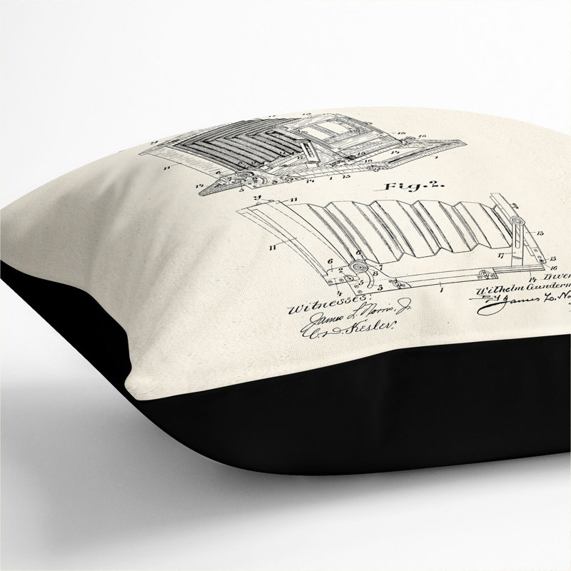 Square Cushion, Black, 40cm H x 40cm W x 15cm D