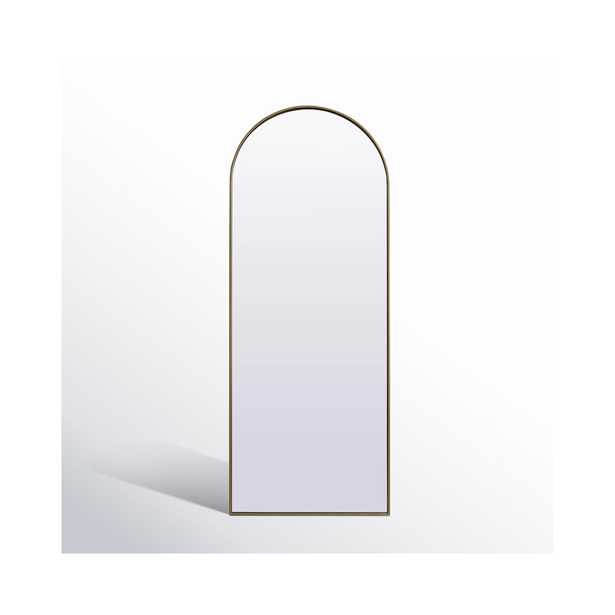 Sabine Metal Arch Wall Mirror, 74" x 28", Brass