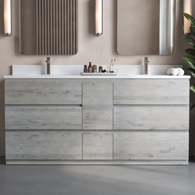 Vamo 72" Double Bathroom Vanity Set