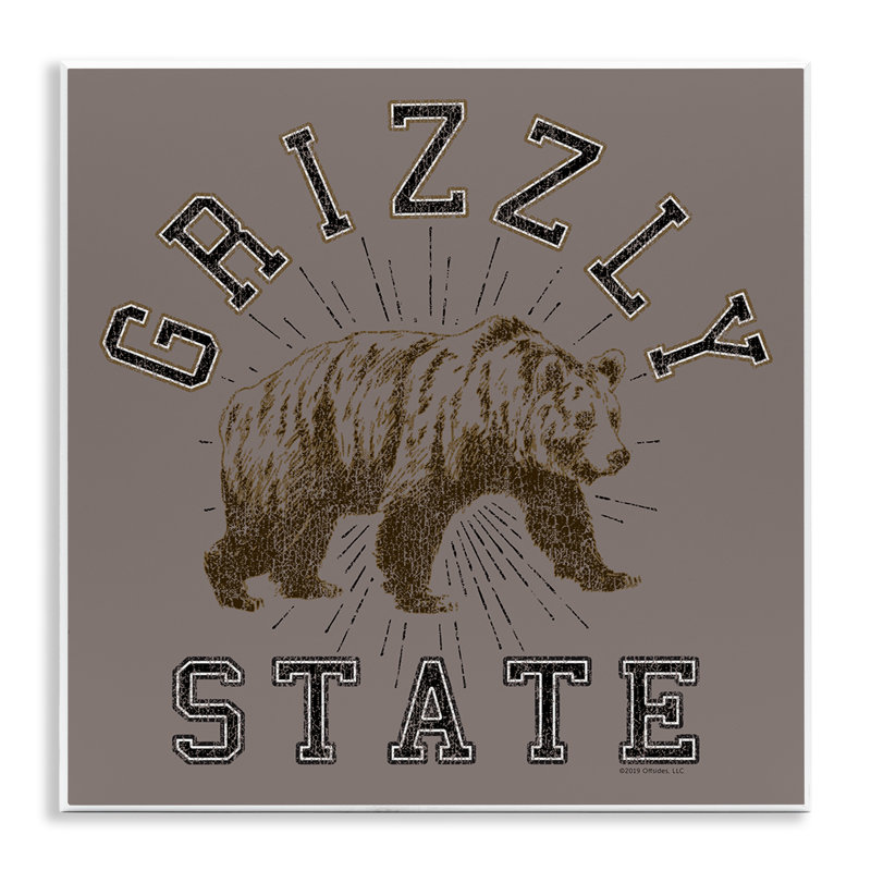 "Grizzly State", art mural rétro par Spirit Animals / Life Is High