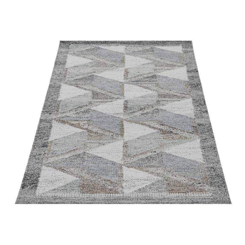 Scandinavian Wool Geometric Area Rug, Runner 2'6" x 8'