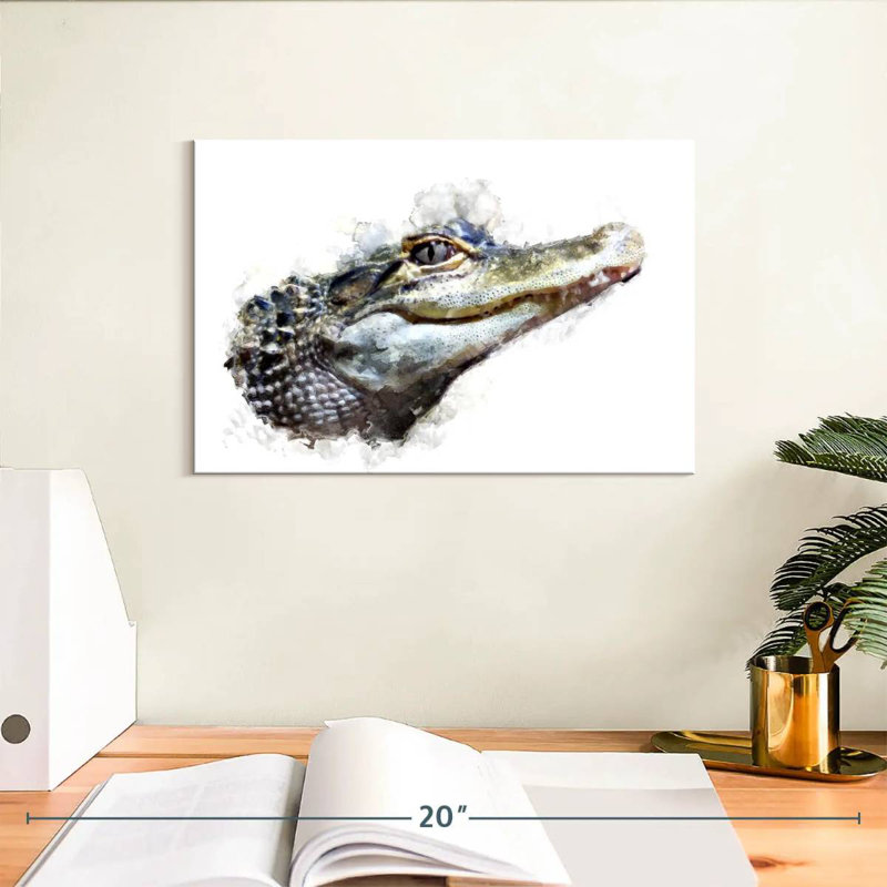 Tête de crocodile, H 8 po x l 12 po
